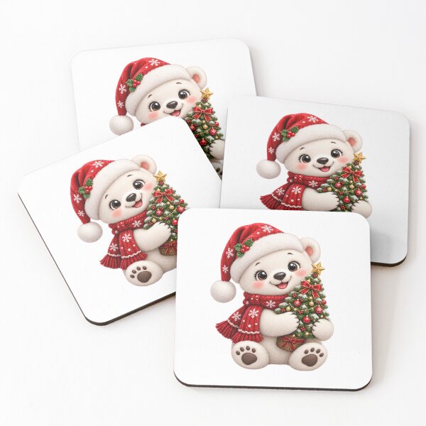 Item preview, Christmas Teddy Bear Holding a Festive Tree  designed and sold by Pixanova.