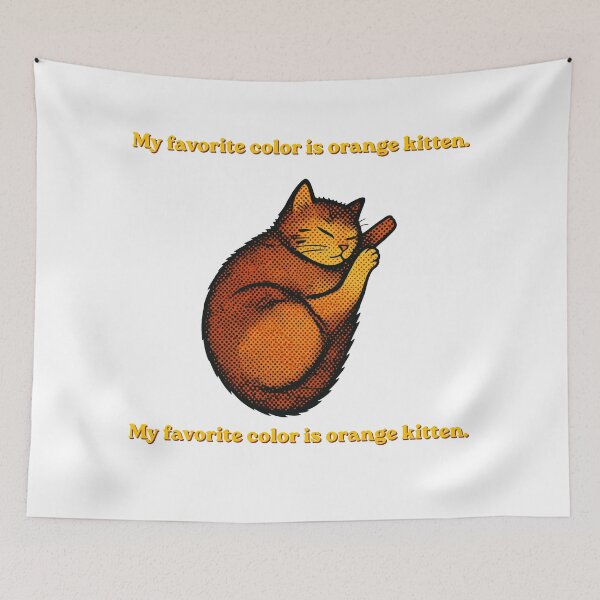 Item preview, My Favorite Color Is Orange Kitten Vintage Pop Art designed and sold by UltarOutfit.