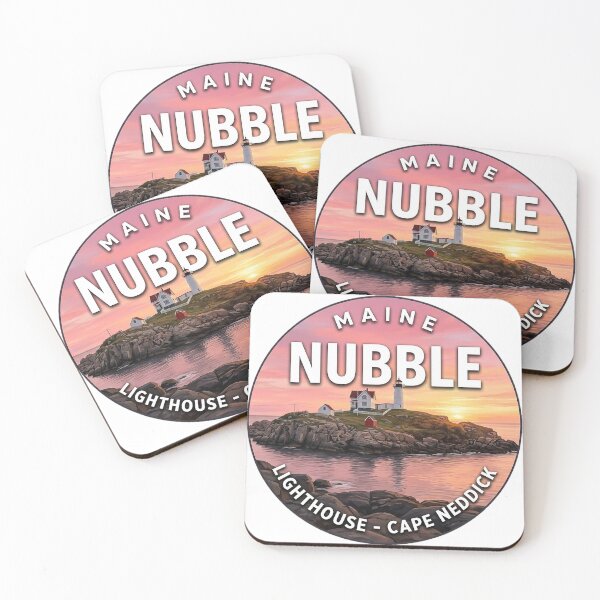 Item preview, Nubble Lighthouse Maine Sunset Island Round Badge Sticker designed and sold by DetourDgn.