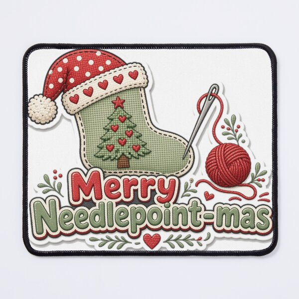 Item preview, Needlepoint Christmas Merry Needlepoint-mas Gift designed and sold by Soft Merch.
