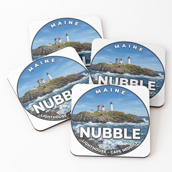 Item preview, Nubble Lighthouse Maine Summer Surf Round Badge Sticker designed and sold by DetourDgn.