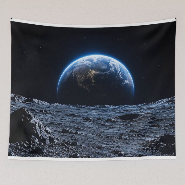 Item preview, Earthrise Over a Cratered Moon designed and sold by ArcanaAbsolute.