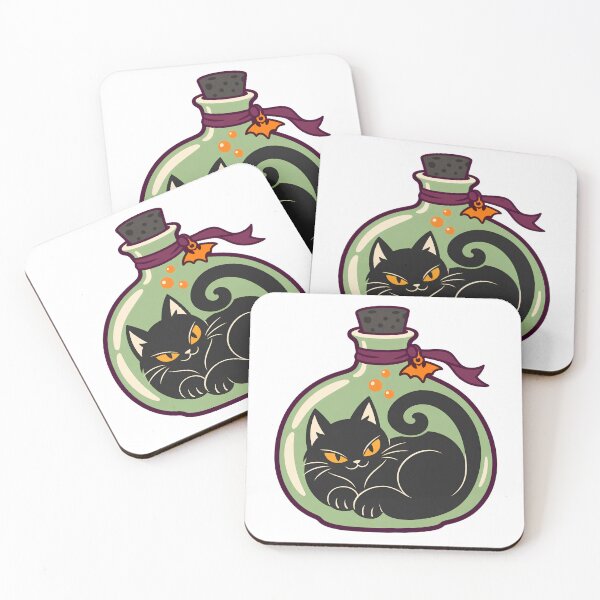 Item preview, Cute Black Cat In Potion Bottle designed and sold by UvooArt.