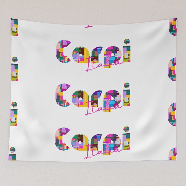 Item preview, Carpi, Modena, Italy, Italia, colorful typography design for travellers designed and sold by Wanderful-roads.