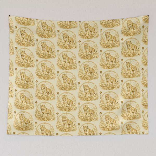 Item preview, Year of the Tiger Chinese Zodiac Gold Art Luxury Asian Zodiac designed and sold by Soluna Studio.