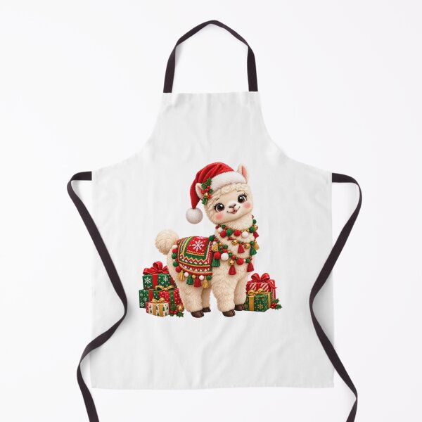 Item preview, Cute Christmas Llama with Santa Hat and Festive Gifts designed and sold by Pixanova.