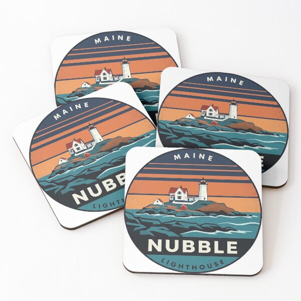 Item preview, Nubble Lighthouse Maine Retro Sunset Vintage Badge Sticker designed and sold by DetourDgn.