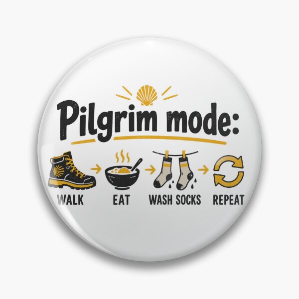 Item preview, Pilgrim Mode – Walk Eat Wash Socks Repeat Hiking Humor Design designed and sold by KireaDesigns.