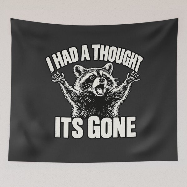 Item preview, I Had a Thought It's Gone – Surprised Vintage Raccoon designed and sold by AmiGraph.