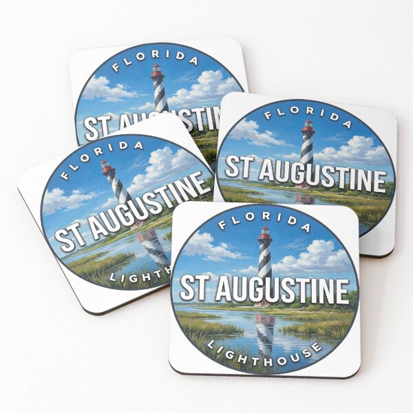 Item preview, St Augustine Lighthouse Florida Marsh Reflection Round Badge Sticker designed and sold by DetourDgn.