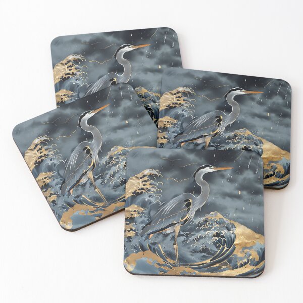 Item preview, Kintsugi Blue Heron designed and sold by ONYX Pixee.
