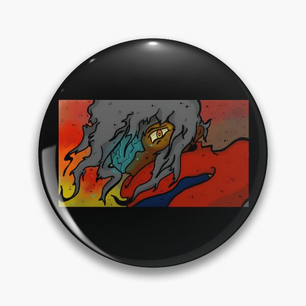 Item preview, Mystical Warrior with Fiery Background and Cybernetic Mask designed and sold by lcnsdjstrtrystd.