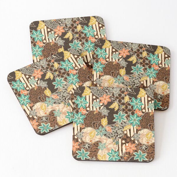 Artikelvorschau, Batik-Braun-Blumenstil entworfen und verkauft von artgate18.