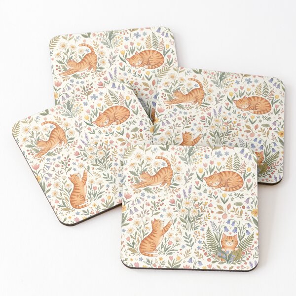 Item preview, Orange Tabby Cat Wildflower Garden designed and sold by naragon4289.