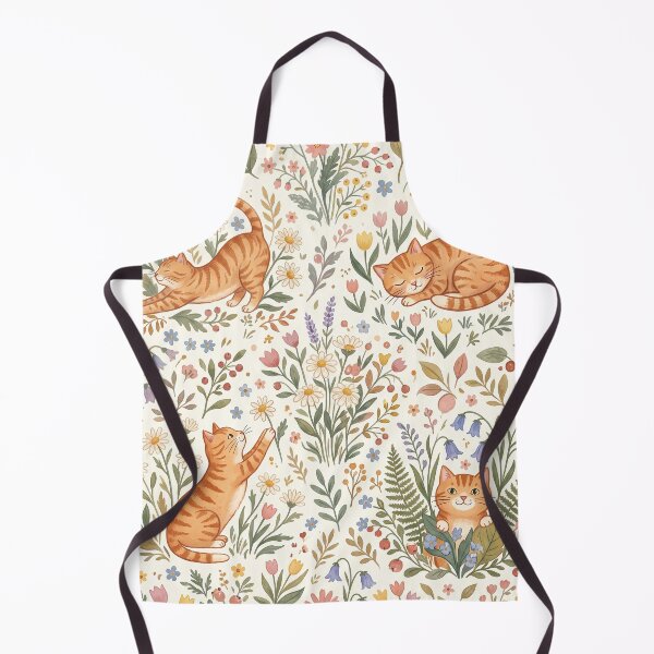 Item preview, Orange Tabby Cat Wildflower Garden designed and sold by naragon4289.