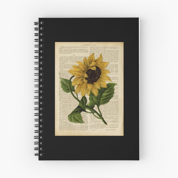 Item preview, Botanical-Print-On-Old-Book-Page---Flowers--Sunflower designed and sold by balkussure.