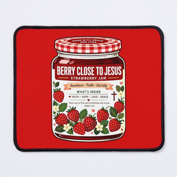 Item preview, Berry Close to Jesus Strawberry Jam – Cute Christian Faith designed and sold by plushism.