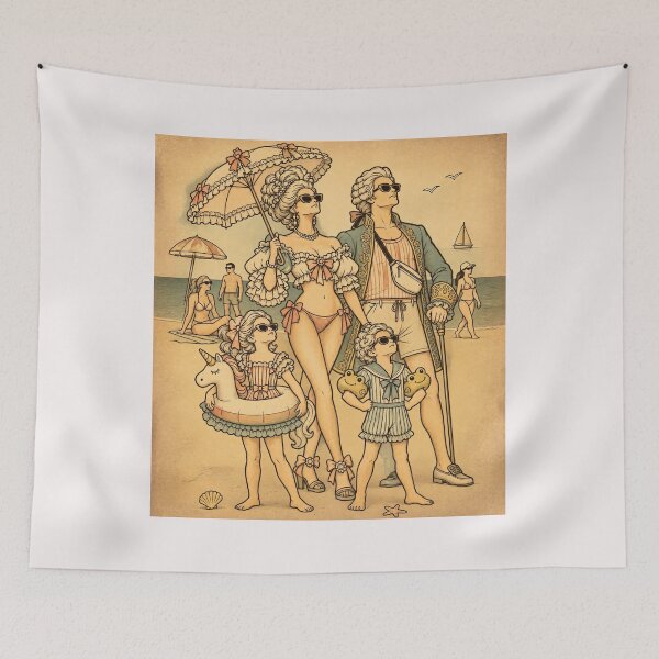 Aperçu de l'œuvre Vacances rococo à la plage – Style vintage pour une famille aristocratique. créée et vendue par NewtBoo.
