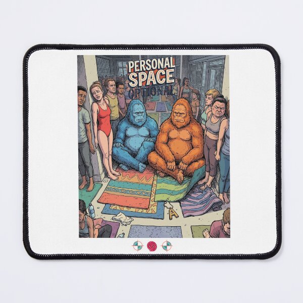 Item preview, Chubby Bigfoot Mat Overlap – Awkward Yoga Studio Funny Illustration designed and sold by Whimsy Trail Co.
