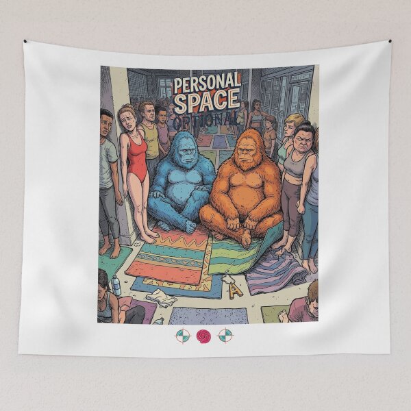 Item preview, Chubby Bigfoot Mat Overlap – Awkward Yoga Studio Funny Illustration designed and sold by Whimsy Trail Co.
