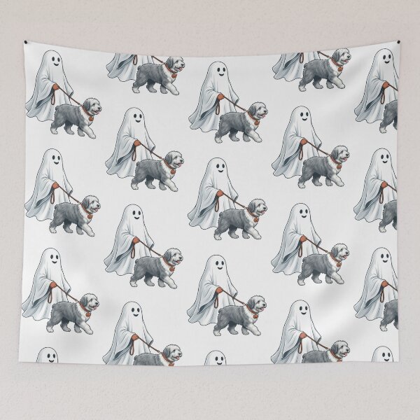 Item preview, Ghost Walking Old English Sheepdog Halloween Cute Spooky Fluffy Dog Lover designed and sold by raedattia.