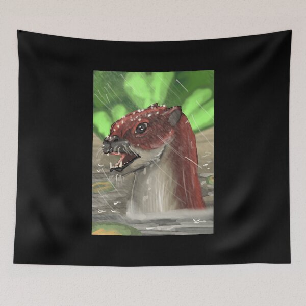 Item preview, River Otter in Rain Digital Painting designed and sold by lcnsdjstrtrystd.
