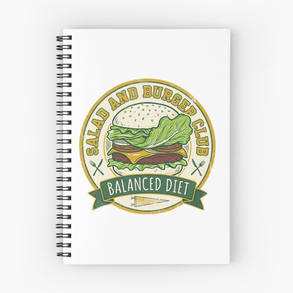 Item preview, Salad And Burger Club Balanced Diet Funny Fast Food Vintage Art designed and sold by Namphet.