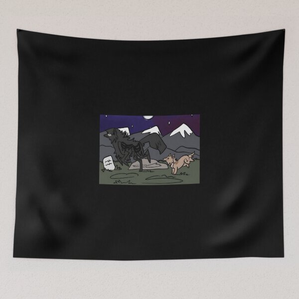 Item preview, Spooky Black and Tan Dogs Under Moonlight designed and sold by lcnsdjstrtrystd.