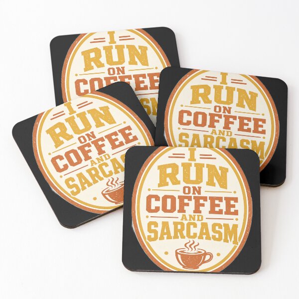 Item preview, Vintage Retro I Run On Coffee And Sarcasm Typography designed and sold by ValhallaHub.