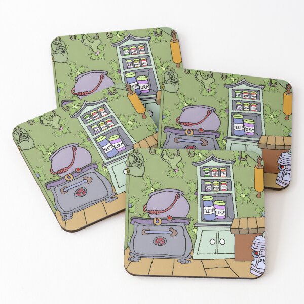 Item preview, Cartoon Witch Kitchen with Cauldron and Potion Jars designed and sold by lcnsdjstrtrystd.