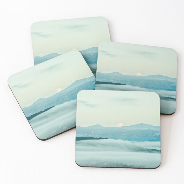 Item preview, Mist Pouring Over the Ridge — Blue Peaks and Pink Clouds at Dawn, Thailand designed and sold by Jomsunshine.