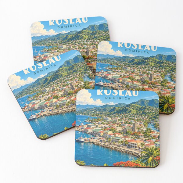 Item preview, Roseau Vintage Dominican Caribbean City Art designed and sold by MichaeIRellov.