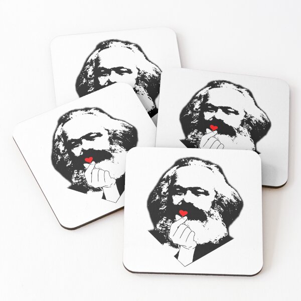 Item preview, Karl Marx with heart - High Contrast Revolutionary Portrait designed and sold by Flemetharya.