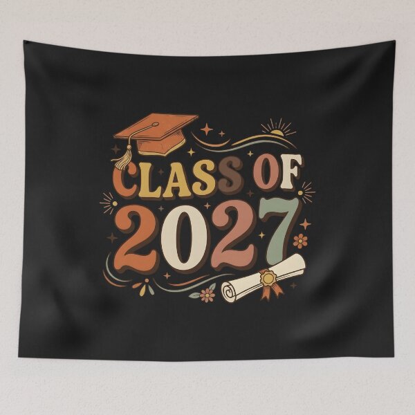 Item preview, Groovy Class of 2027 Vintage Retro Graduation Senior Year designed and sold by MCV-Designs.