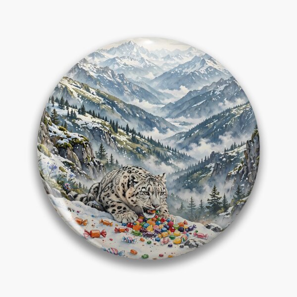 Item preview, Snow Leopard Eating Sweets designed and sold by m-y-A-I-A-R-T-.