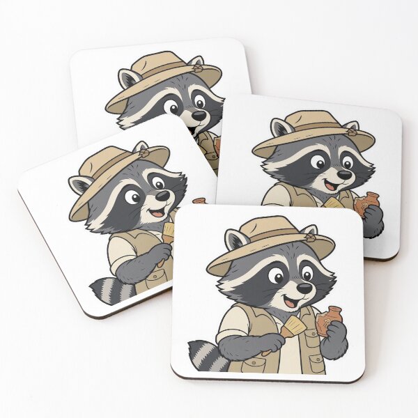 Item preview, Curious Raccoon Archaeologist Discovering Ancient Treasures – Funny History Animal designed and sold by Confuzz1ed.