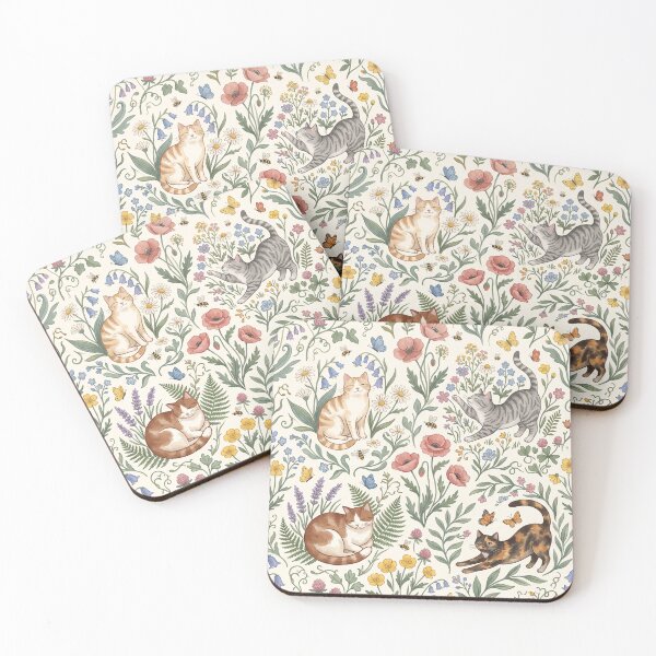 Item preview, Cats in Wildflower Garden  Butterflies designed and sold by naragon4289.