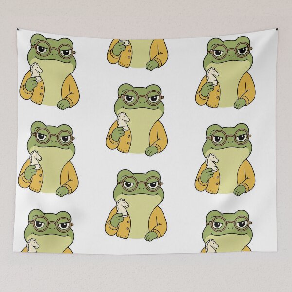 Item preview, Serious Frog Chess Champion Holding a Knight – Cute Strategic Animal designed and sold by Confuzz1ed.