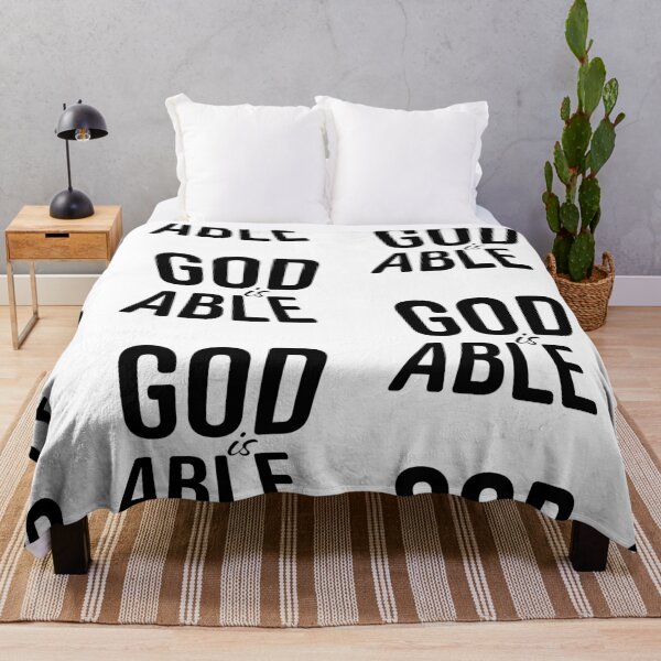 Item preview, God Is Able – Christian Faith Typography T-Shirt Design designed and sold by CrossCrafted.