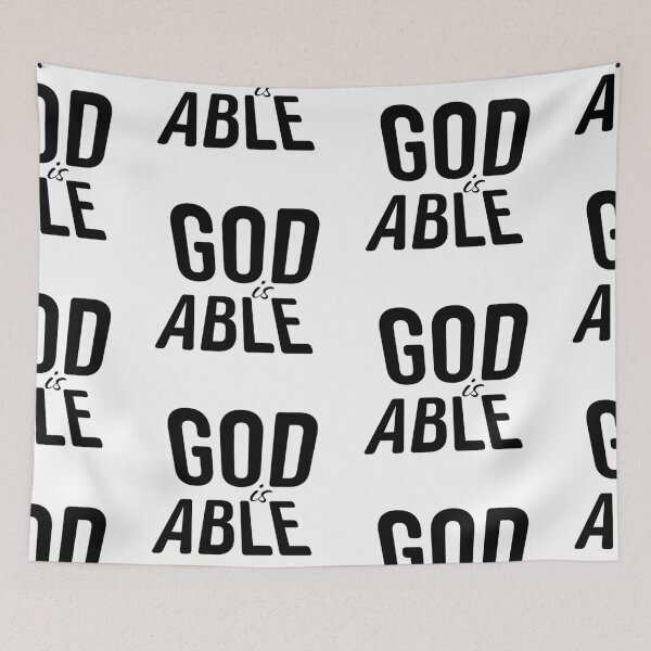 Item preview, God Is Able – Christian Faith Typography T-Shirt Design designed and sold by CrossCrafted.