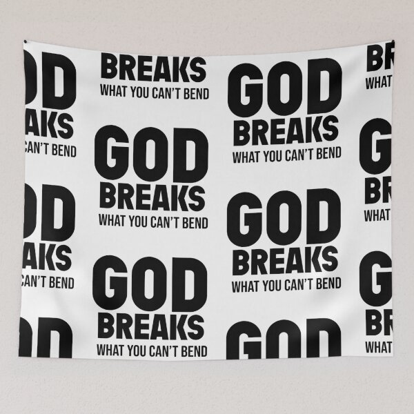 Item preview, God Breaks What You Can't Bend – Christian Faith Typography T-Shirt Design designed and sold by CrossCrafted.