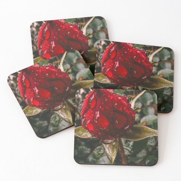 Item preview, red rose with rain drops dark romantic designed and sold by LenaRus.