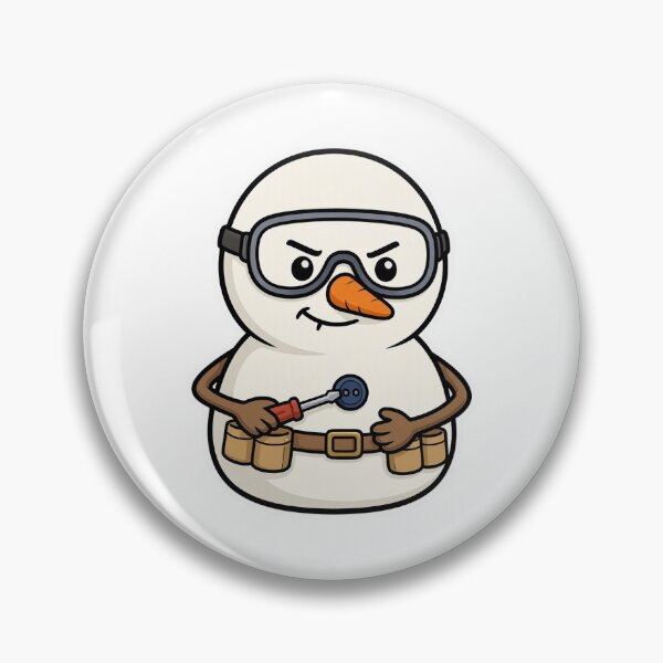 Item preview, Snowman Repair Technician Fixing His Own Buttons - Funny Winter Character designed and sold by Confuzz1ed.