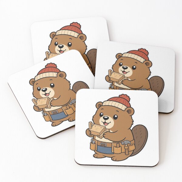 Item preview, Beaver Christmas Carpenter Building Wooden Toys – Cute Festive Craftsman designed and sold by Confuzz1ed.