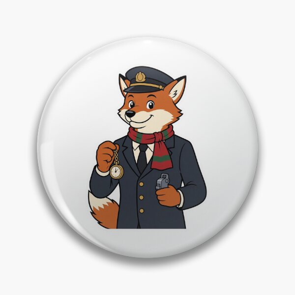 Item preview, Fox Christmas Train Conductor with Pocket Watch – Charming Winter Animal designed and sold by Confuzz1ed.