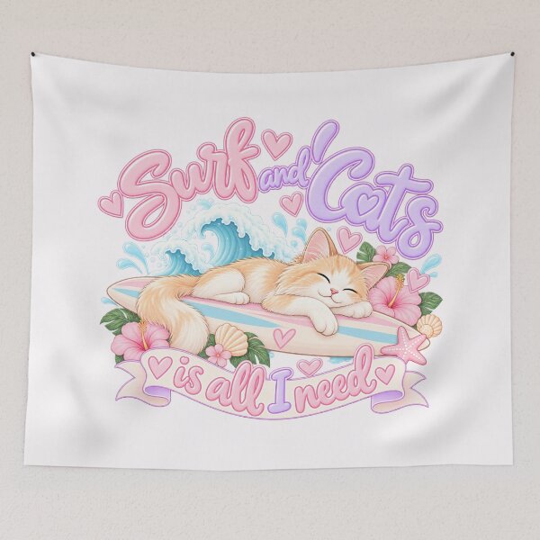 Item preview, Surf and cats is all I need designed and sold by Danielle Official.