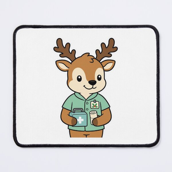 Item preview, Caring Reindeer Veterinary Nurse with Medical Kit – Cute Christmas Animal designed and sold by Confuzz1ed.