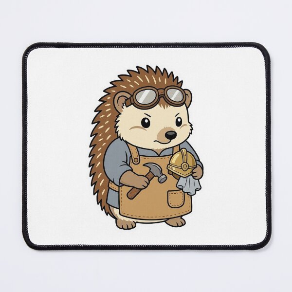 Item preview, Hedgehog Fantasy Armourer Forging Tiny Helmets – Cute Medieval Animal designed and sold by Confuzz1ed.