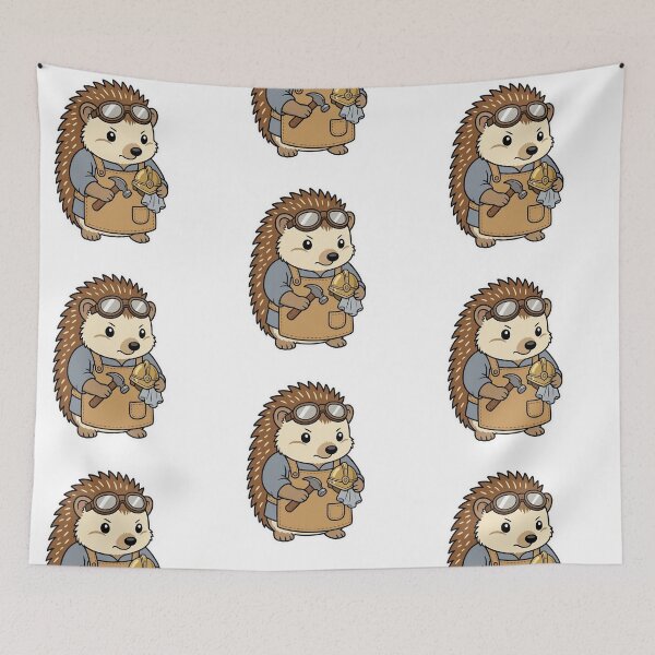 Item preview, Hedgehog Fantasy Armourer Forging Tiny Helmets – Cute Medieval Animal designed and sold by Confuzz1ed.