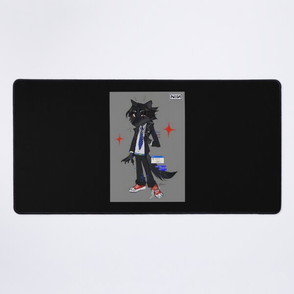 Item preview, Cyberpunk Wolf Character in Pinstripe Suit with Tech Glitches designed and sold by lcnsdjstrtrystd.